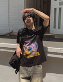 Perm Printing Crop Short Sleeve T-shirt