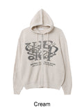 Delrin Print Knit Hood Zip-Up