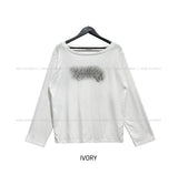 Butterful Print Off-Shoulder Long Sleeve