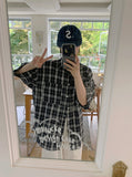 [unisex] Nicoi Check Pocket Wrinkle Over Short Sleeve Shirt