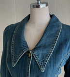 Halo Collar Denim Shirt One Piece (Belt set)
