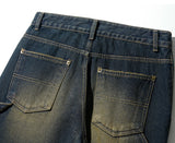 Yellow Washing Double Knee Denim Pants