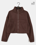 Nuen Suede Slit String Zip-Up Jacket