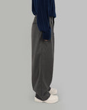 Wool Pintuck Wide Slacks