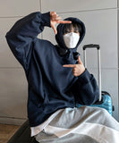 Brushed Snap-Neck Button Hoodie