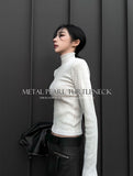 Metal pearl turtleneck