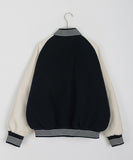 Snobby quilted wool color matching stadium jumper