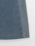 Tokumi banding color matching side snap button washed denim pants