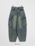 [unisex] Heen Balloon Cargo Denim Pants