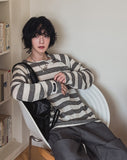 [LAN ARCHIVE] Shoulder Button Stripe Knit