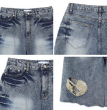 Rica Washed Damaged Bermuda Denim
