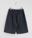 [unisex] Cant Raw Denim Banding Bermuda Pants