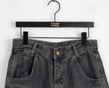 Fector Western Stud Embroidery Washing Long Wide Denim Pants