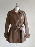 Suitman Double Trench Half Leather Jacket (Belt Set)