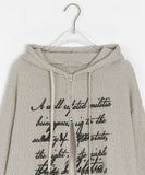 [unisex] Shaki Two-Way Lettering Knit Hood Zip-Up