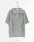 [unisex] Gopheo Linen Net Collar Short Sleeve Knit