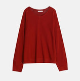 Air V-neck Linen Long Sleeve Knit