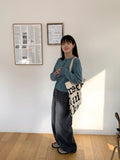 Ryoko vintage washed wide denim pants