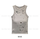 Star Stud Eyelet Crop Top (with cup)
