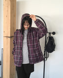 [MADE] Dorman Checkered Windbreaker Nylon Hooded Zip-Up