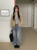Deren Cut Washing Wide Denim Pants