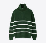 High Neck Washable Dangara Zip-Up Knit