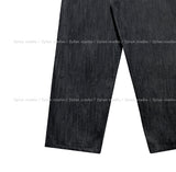 Comp raw pin tuck wide denim pants