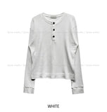 Esta Crop Waffle Henley Neck T-Shirt
