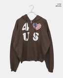 Pekit Stars and Stripes Heart Print Two-Way Zipper Long Sleeve Hooded Zip-Up