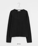 [unisex] Chuter Henley Neck Warmer Waffle Tee