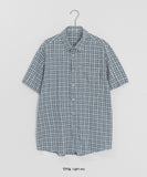 Lupin Summer Seersucker Check Over Short Sleeve Shirt
