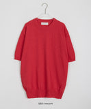 [unisex] Zukizu Summer Boucle Round Short Sleeve Knit - Linen 55