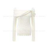 Chiro Ribbon Off-Shoulder Knit