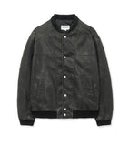 Pigment Washing Patch Leather Jacket