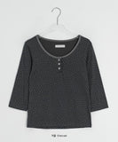 Lana U-neck Star Henley Neck Three Quarter Tee