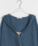 Numoti Duffle Hood Bolero Knit Cardigan