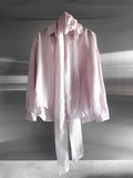 Sie Knot See-through Wrap Shirt Blouse