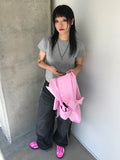 CUT-OFF WIDE DENIM