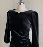 Livelle Notch Velvet Drape Long One Piece