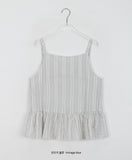 Rosini Stripe Frill Sleeveless Blouse