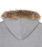 Amor brushed Raccoon Fur Hooded Zip-Up