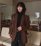 [wool50%] minyong wool single classic jacket