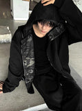 Double Camo & Deep Black Overfit Hood Zip-Up