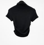 Ricket shirring turtleneck short-sleeved T-shirt