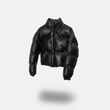 Made leather puffer crop padding