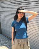 Devon Star Printed Collar Short Sleeve T-Shirt