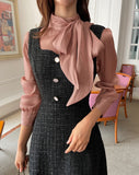 Sharo satin tie blouse