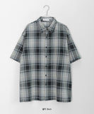 [unisex] Kidou Check Short Sleeve Over Shirt