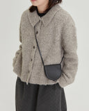 [BAONHAUS] Poriri Boucle Collar Bokashi Wool Cardigan