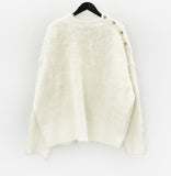 Wool 10%) Ditto Button Slit Knit